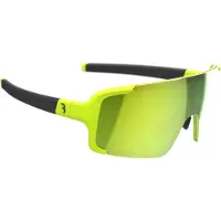 Bbb Cycling Fietsbril Heren en Dames - Fiets Zonnebril met Grote Lens voor 100% UV Bescherming - Duurzame Sportbril Full Frame - Mat Neon Geel - Chester BSG-69
