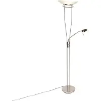 QAZQA Moderne vloerlamp staal incl. LED en dimmer - Lexus