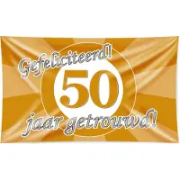 Paper Dreams Gevelvlag 50 Jaar Getrouwd Goud (150x90cm)