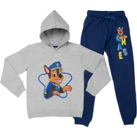 Paw Patrol Set - Lounge set / Joggingpak / Vrijetijdspak - Hoodie+Broek - Chase - Grijs/Blauw - Maat 122/128