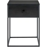 House Nordic Nachtkastje Vita 1-lade | mdf zwart 40x55x40 cm nachtkastjes | NADUVI