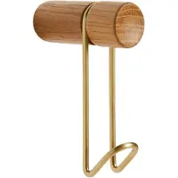 Woud Around Wall Hanger Wandhanger Small | Oak|Brass