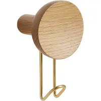 Woud Around Wall Hanger Wandhanger Large | Oak|Brass