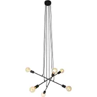 QAZQA Moderne hanglamp zwart 80 cm 6-lichts - Sydney