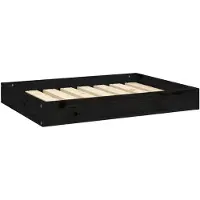 vidaXL Hondenmand 71,5x54x9 cm massief grenenhout zwart