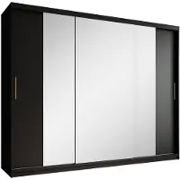 Meubella | Kledingkast mat zwart 250x62x200 schuifdeur