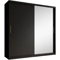 Meubella | Kledingkast mat zwart 200x62x200 schuifdeur