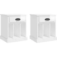 vidaXL Nachtkastjes 2 st 43x36x50 cm hoogglans wit