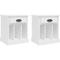 vidaXL Nachtkastjes 2 st 43x36x50 cm wit
