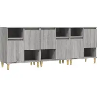 vidaXL Dressoirs, 3 stuks, grijs Sonoma, 60x35x70 cm, houtvezel
