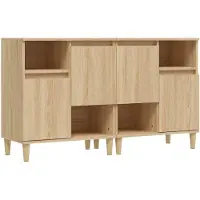 vidaXL Dressoirs 2 st 60x35x70 cm bewerkt hout sonoma eikenkleurig