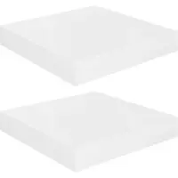 vidaXL Wandschappen zwevend 2 st 23x23,5x3,8 cm MDF hoogglans wit
