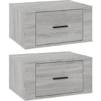 vidaXL Nachtkastjes 2 st wandgemonteerd 50x36x25 cm grijs sonoma eiken