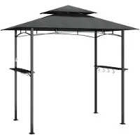 vidaXL Barbecue-overkapping 240x150x243 cm staal antracietkleurig