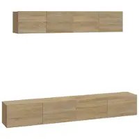 vidaXL 4-delige Tv-meubelset bewerkt hout sonoma eikenkleurig