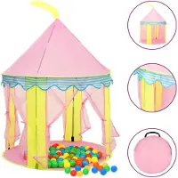 vidaXL Kinderspeeltent met 250 ballen 100x100x127 cm roze