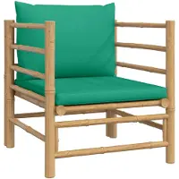 vidaXL Tuinbank met kussens bamboe groen