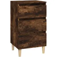 vidaXL Nachtkastje 40x35x70 cm bewerkt hout gerookt eikenkleurig
