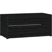 vidaXL Tuinbox, zwart, 101x50,5x46,5 cm, massief grenenhout