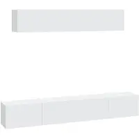 vidaXL 4-delige Tv-meubelset bewerkt hout wit