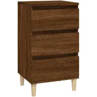 vidaXL Nachtkastje 40x35x70 cm bewerkt hout bruin eikenkleur