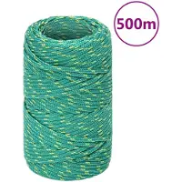 vidaXL Boottouw 2 mm 500 m polypropyleen groen