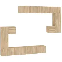 vidaXL Tv-wandmeubel bewerkt hout sonoma eikenkleurig