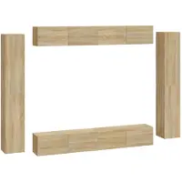 vidaXL 8-delige Tv-meubelset bewerkt hout sonoma eikenkleurig