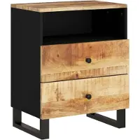 vidaXL Nachtkastje 50x33x62 cm massief mangohout en bewerkt hout