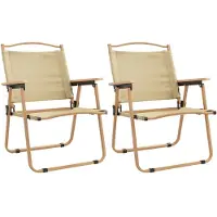 vidaXL Campingstoelen, 2 stuks, beige, 54x55x78 cm, gemaakt van Oxford-stof