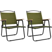 vidaXL Campingstoelen, 2 stuks, groen, 54x55x78 cm, gemaakt van Oxford-stof