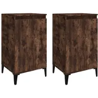 vidaXL Nachtkastjes 2 st 40x35x70 cm bewerkt hout gerookt eikenkleurig