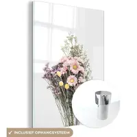 MuchoWow Glasschilderij 120x160 cm - Schilderij acrylglas - Bloemen - Boeket - Natuur - Planten - Lente - Foto op glas - Schilderijen