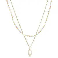 Elli - Elli Halsketting Dames Kralen Barok Laag met Zoetwaterparels in 925 Sterling Zilver Kettingen