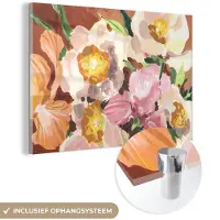 MuchoWow Glasschilderij 180x120 cm - Schilderij acrylglas - Bloemen - Planten - Orchidee - Kunst - Foto op glas - Schilderijen