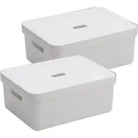 Sunware Sigma Home Opbergbox 24L - set van 2 - lichtgrijs/transparant