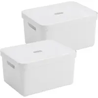 Sunware Sigma Home Opbergbox 32L - set van 2 - wit/transparant