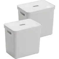 Sunware Sigma Home opbergbox 25L - Set van 2 - Grijs/Transparant