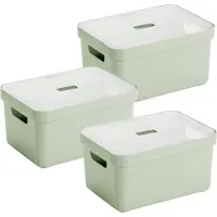 Sunware Sigma Home opbergbox 5L - Set van 3 - Groen/Transparant