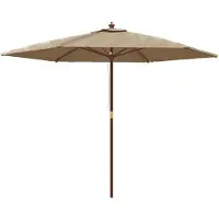 vidaXL Parasol met houten paal 299x240 cm taupe