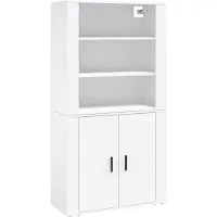 vidaXL Hoge kast bewerkt hout wit