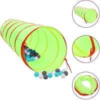 vidaXL Kinderspeeltunnel met 250 ballen 175 cm polyester groen