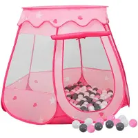 vidaXL Kinderspeeltent met 250 ballen 102x102x82 cm roze