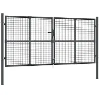 vidaXL Tuinhek van gaas 300x125 cm gegalvaniseerd staal antraciet