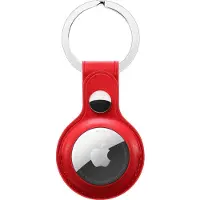 Apple AirTag Leren Sleutelhanger Rood