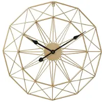 LW Collection Wandklok Megan | LW Collection metaal goudkleurig 80x80 cm wandklokken | NADUVI