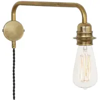 Konsthantverk Edison wandlamp arm naar beneden messing ruw