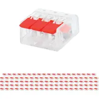 BES LED Lasklem - Verbindingsklem - 100 Stuks - 3 Polig met Klemmetjes - Rood