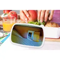 MuchoWow Broodtrommel Wit - Lunchbox - Brooddoos - Zand - Woestijn - Deur - Architectuur - 18x12x6 cm - Volwassenen