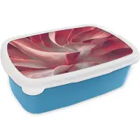 MuchoWow Broodtrommel Blauw - Lunchbox - Brooddoos - Stilleven - Bladeren - Plant - Roze - 18x12x6 cm - Kinderen - Jongen